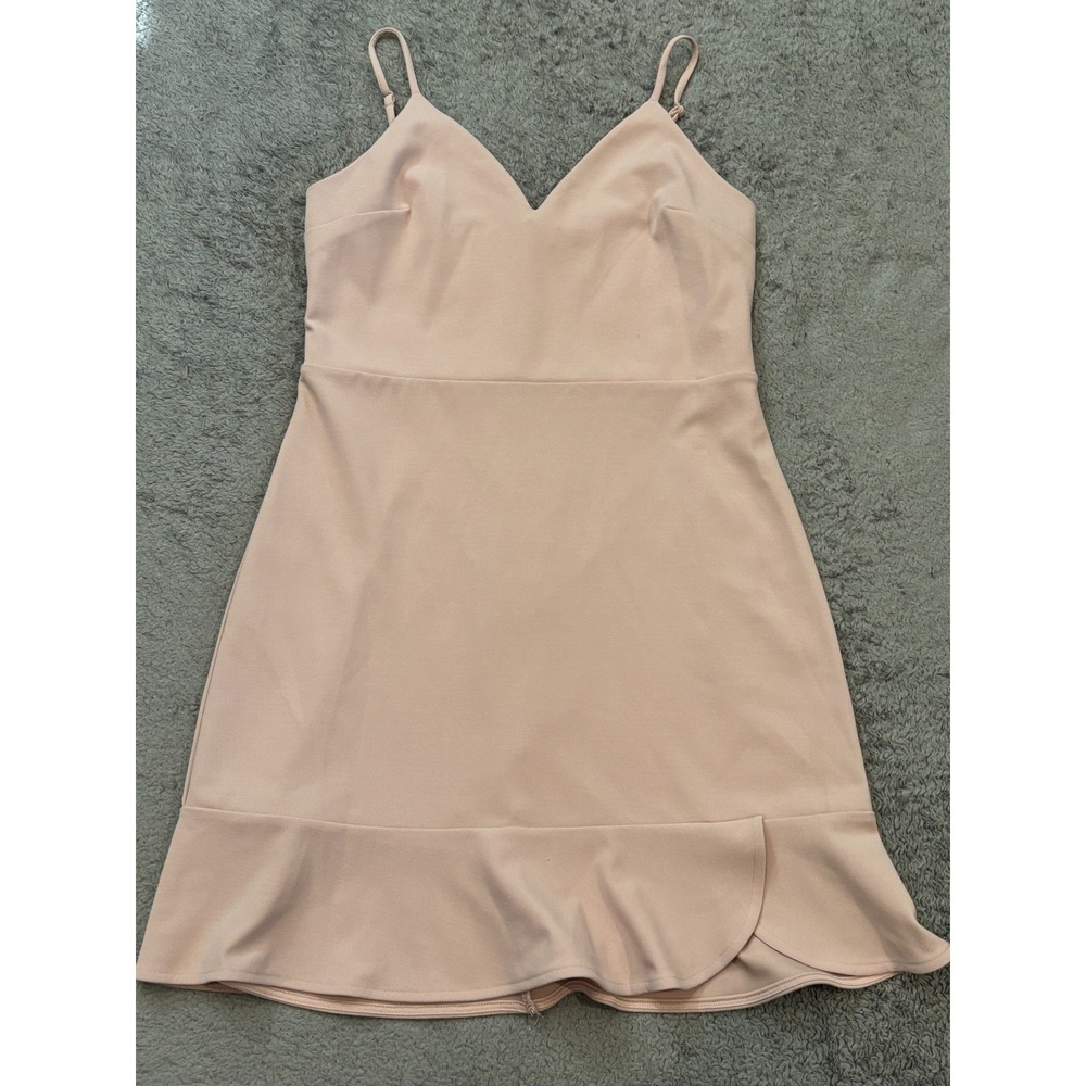 Express Dress Womens Medium Pink V Neck Spaghetti Straps Mini Short Casual